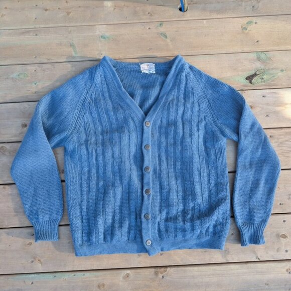 Vintage Hudson Bay Company Made In Italy Wool Cardigan Size XL - Picture 1 of 9